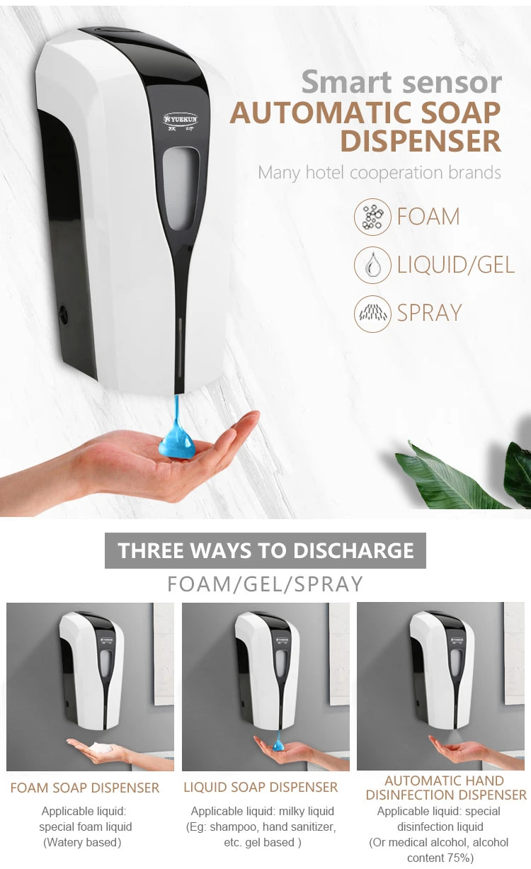 Wall Mount 1000ml Hand Sanitizer Dispenser Automatic Liquid Soap Dispenser