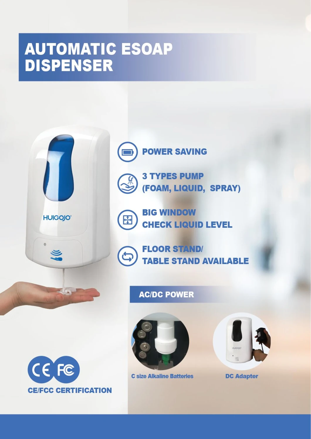 Automatic Liquid Soap Dispenser Hand Sanitizer Floor Stand New Arrival Ware Soap Dispenser