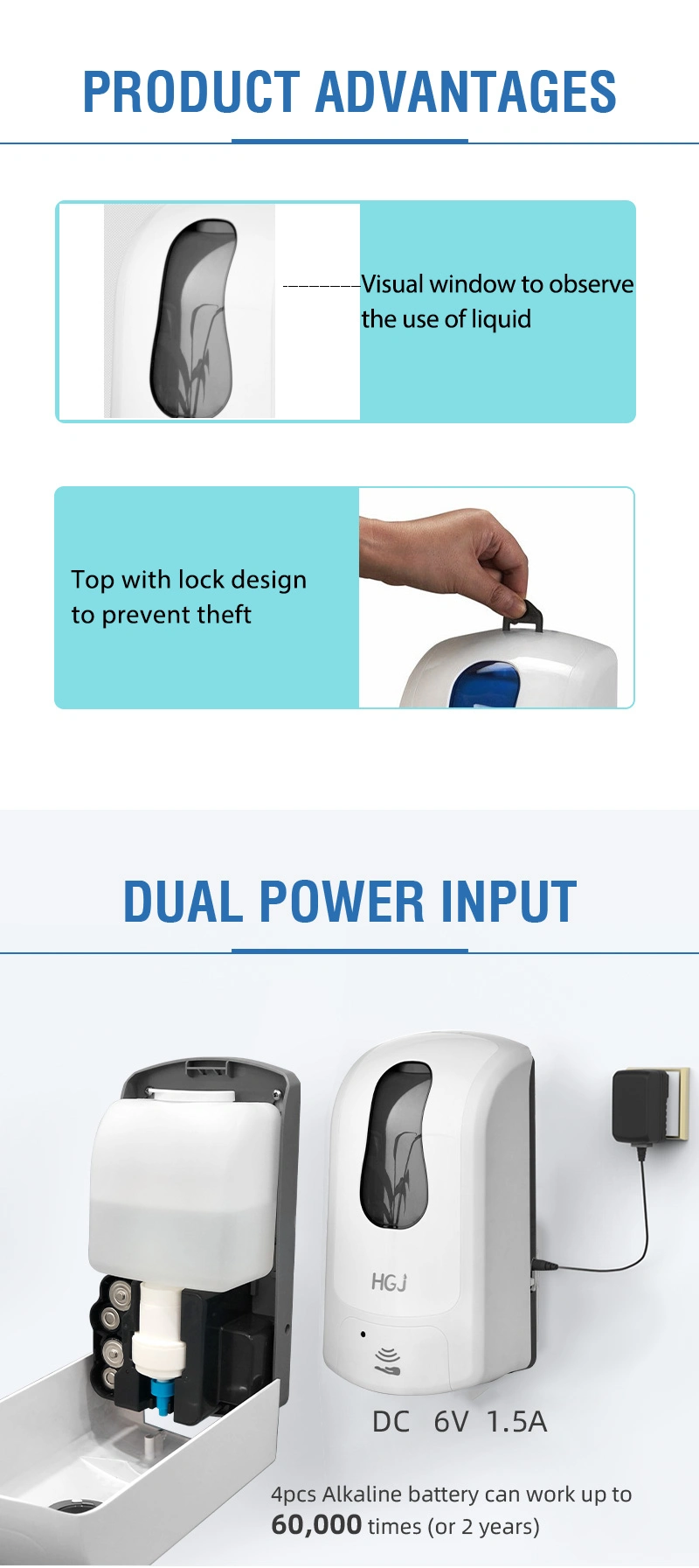 Washroom Power Saving Table Standing Automatic Foam Soap Dispenser