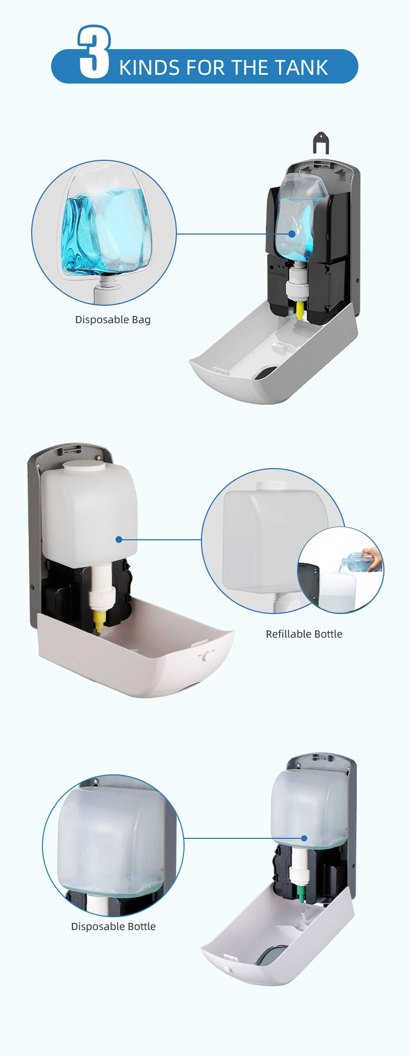 Washroom Power Saving Table Standing Automatic Foam Soap Dispenser